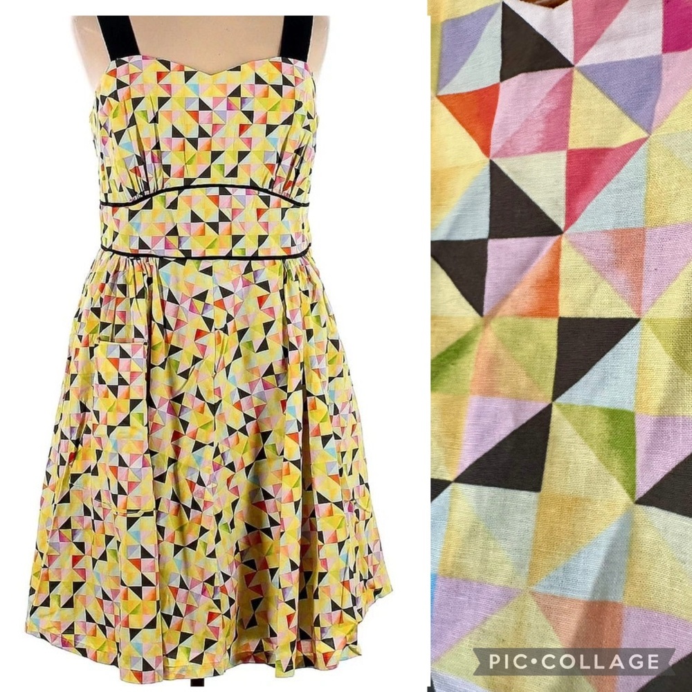 Bea & Dot for Modcloth On a Barrel Roll geometric dress size 1X.